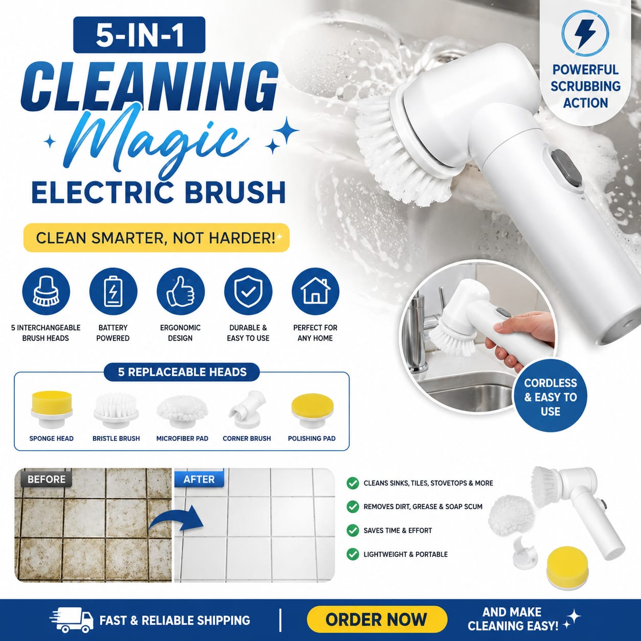 Cleaning Magic Electric Brush (5-in-1)